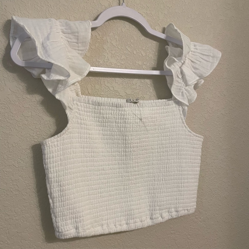 Z Supply White Ruffle Sleeve Tank Top NWOT - Picture 2 of 4